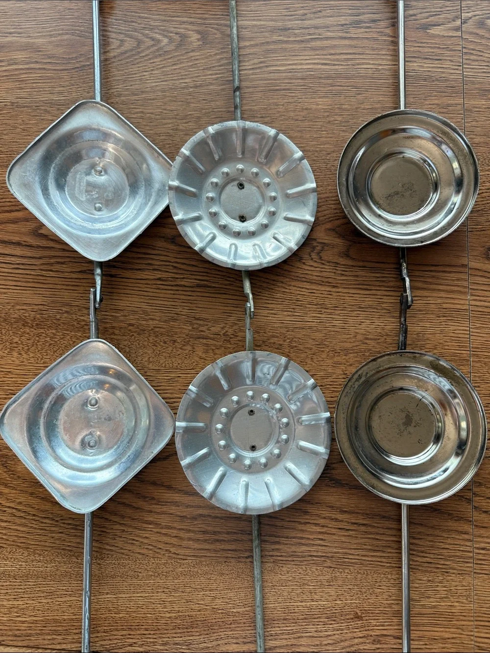 VTG Pie Iron Trio Lot - KwiKi-Pi, Nutbrown England, S&R Square Campfire Toasters